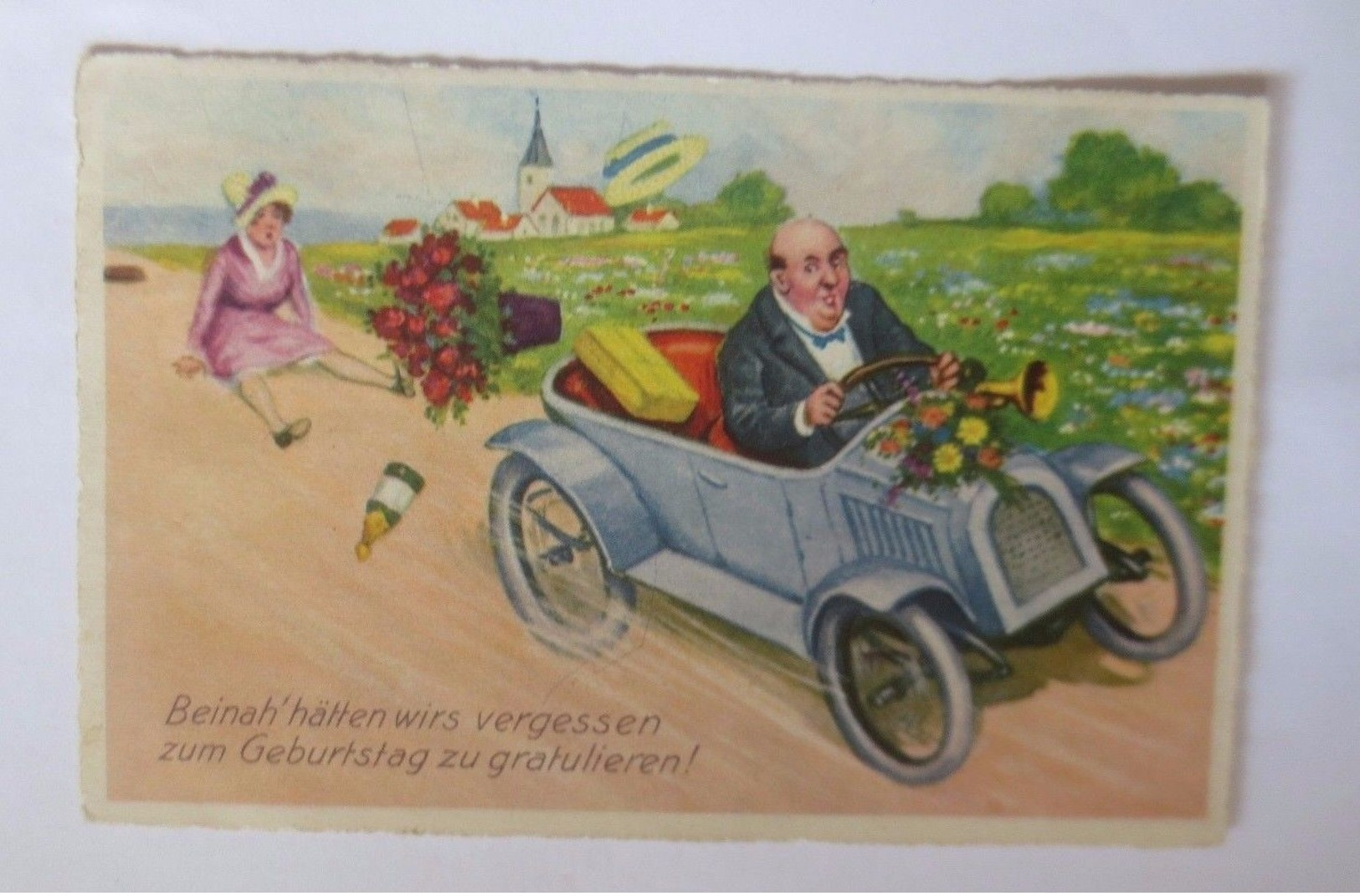 Auto, Männer, Frauen, Blumen,      1928     ♥  - Sonstige & Ohne Zuordnung