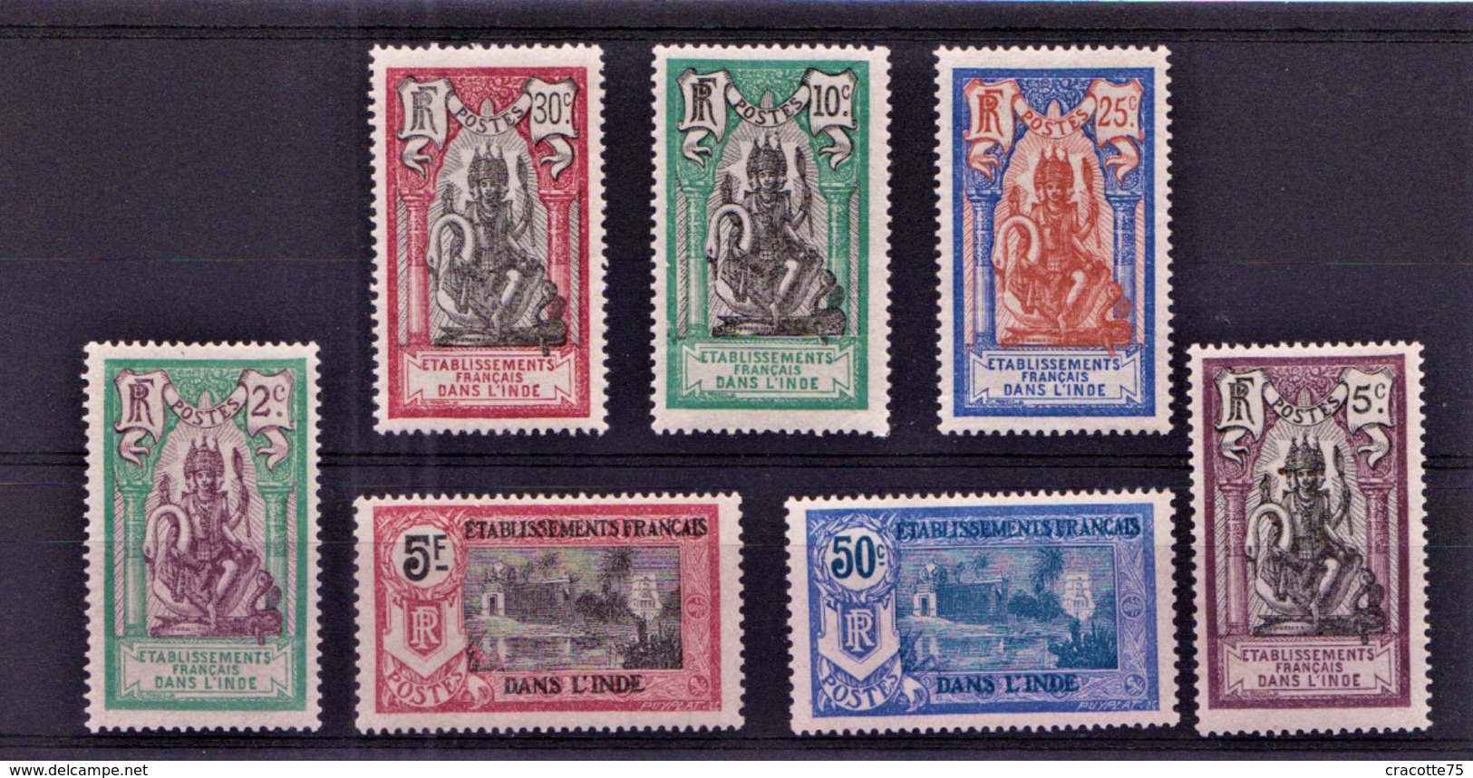 INDE - N° 49/55**- DIEU BRAHMA ET TEMPLE DE PONDICHERY - SERIE COMPLETE - LUXE - Ungebraucht