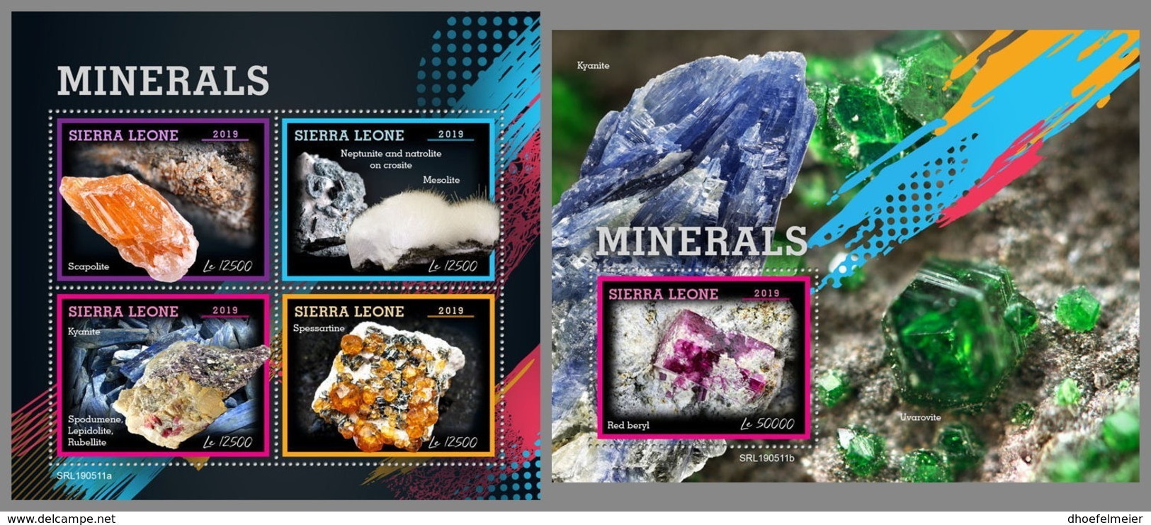 SIERRA LEONE 2019 MNH Minerals Mineralien Mineraux M/S+S/S - OFFICIAL ISSUE - DH1928 - Minerali