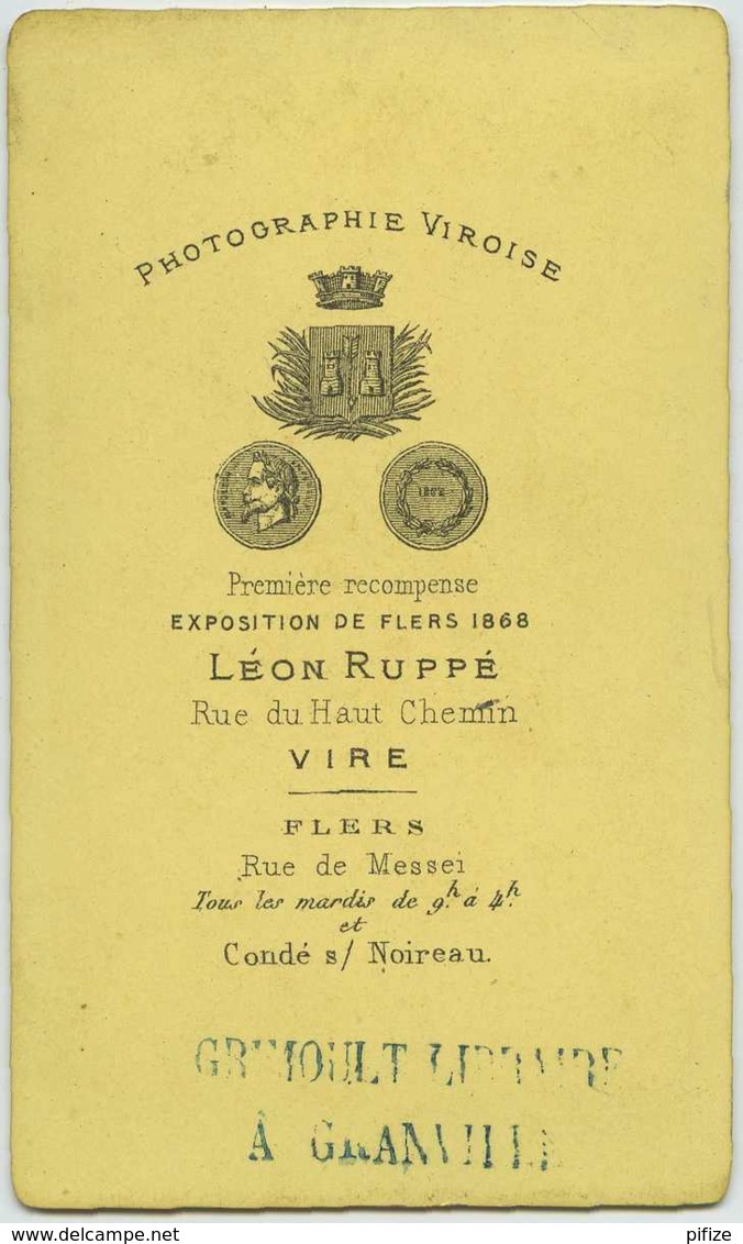 CDV Circa 1870 Léon Ruppé à Vire , Flers Et Condé-sur-Noireau . Vue Panoramique De Granville à Marée Basse . - Anciennes (Av. 1900)