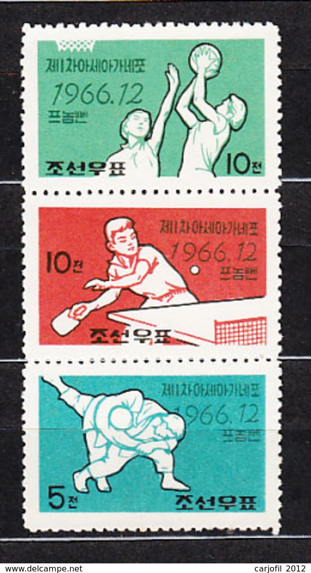 Corea Del Norte - Correo 1966 Yvert 711/3 ** Mnh  Deportes - Corée Du Nord