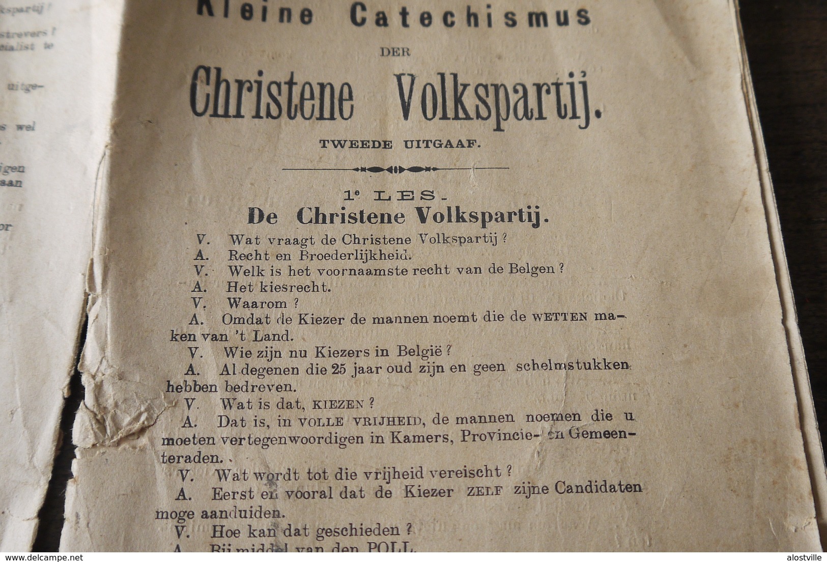 Aalst Priester Daens Kleine Cathechismus Christene Volkspartij  Drukkerij Daens Mayart Zeldzaam - Documents Historiques