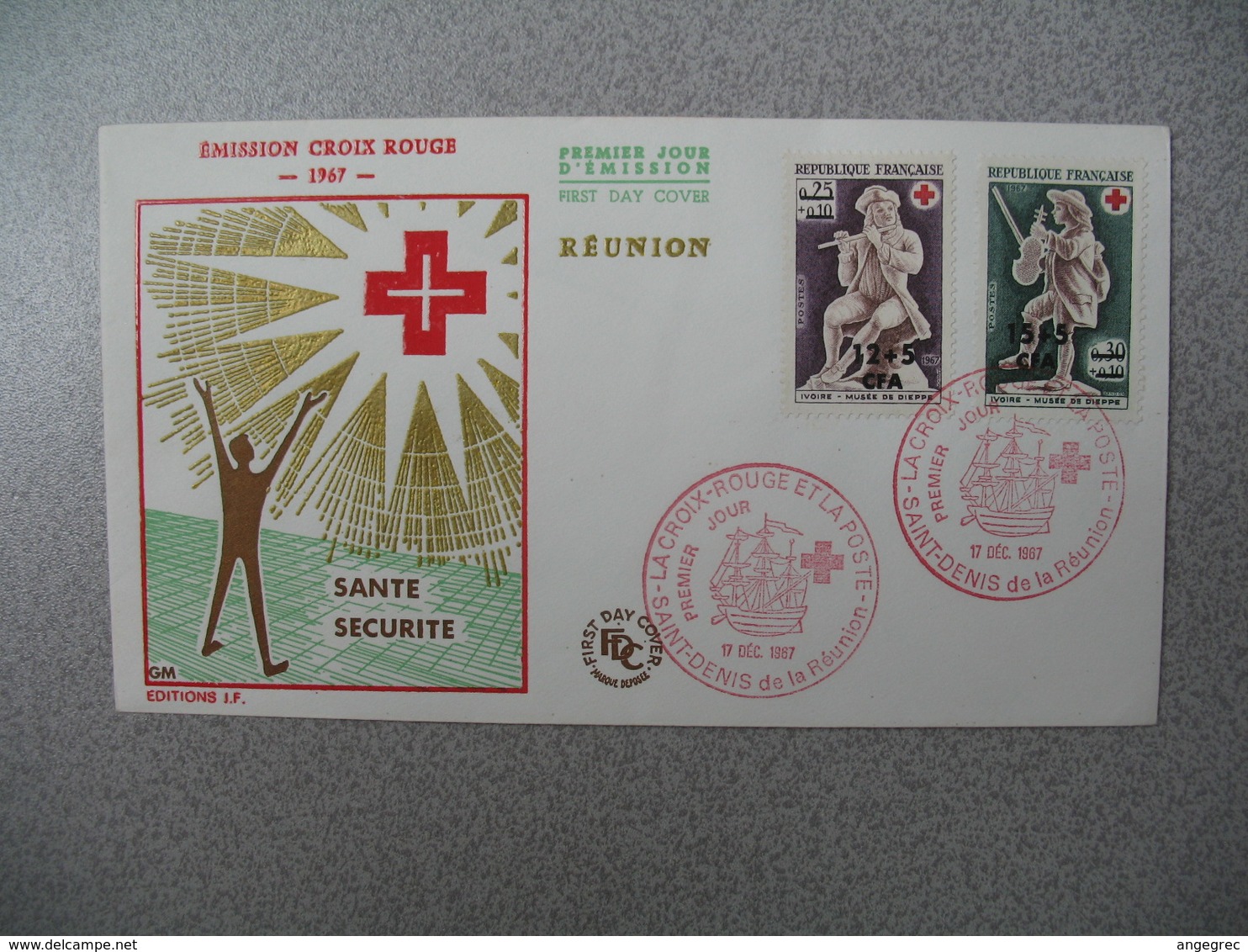 FDC Réunion  CFA -  1967  N° 378 Et 379  - Au Profit De La Croix-Rouge - Covers & Documents