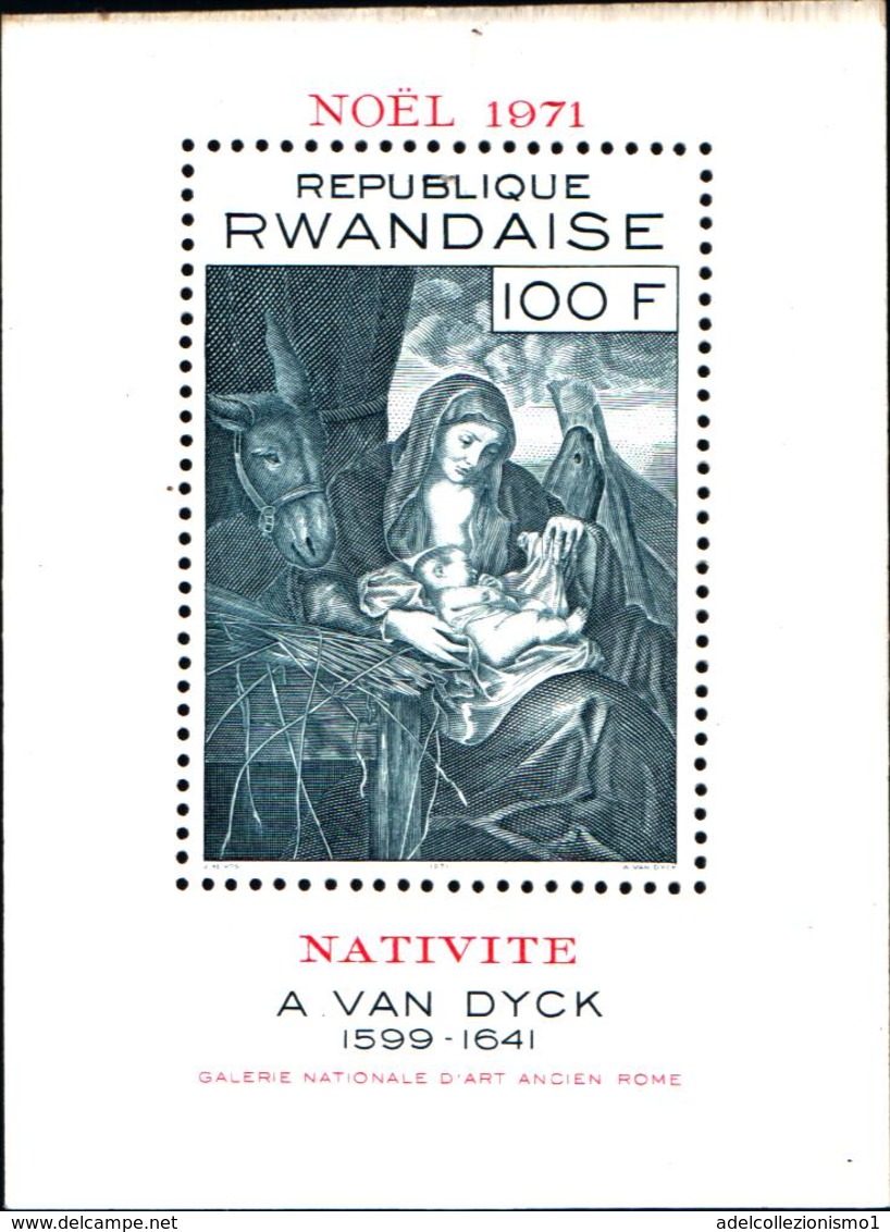 6519B)  REPUBLIQUE RWANDAISE 1971 PAINTINGS-natività Di A Van Dyck-BF -MNH** - Nuovi