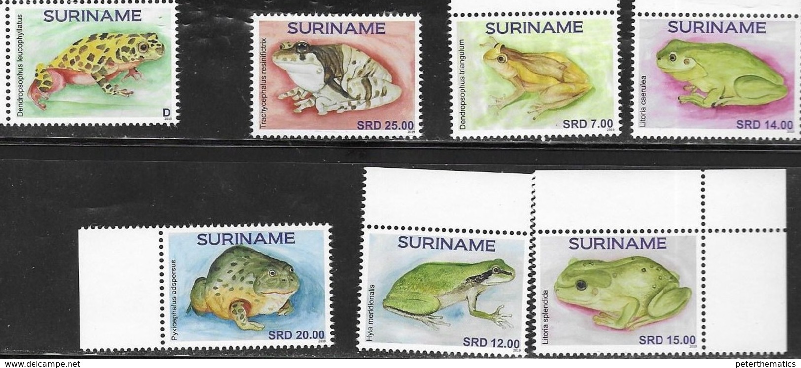 SURINAME, 2019, MNH, FROGS,7 Individual Stamps Cut From Sheetlet - Grenouilles