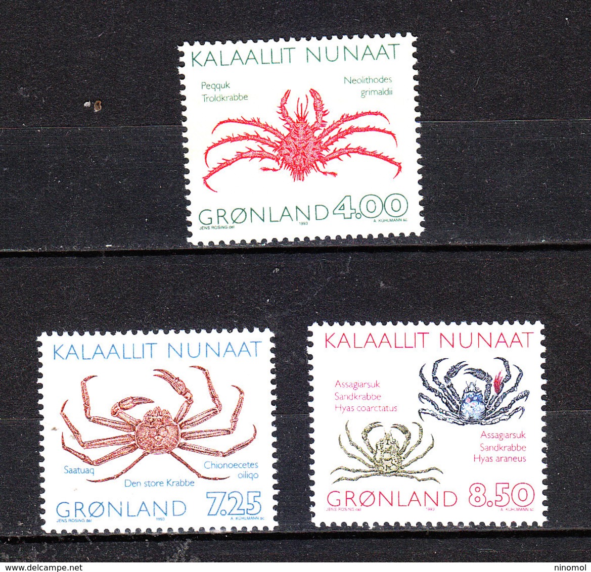 Groenlandia -  1993. Granchi Diversi. Different Crabs. Complete MNH Series - Crostacei