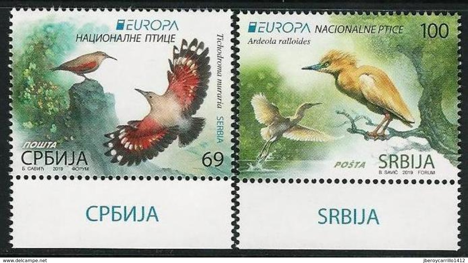 SERBIA /SERBIEN / SRBIJA  -EUROPA 2019 -NATIONAL BIRDS.-"AVES -BIRDS -VÖGEL-OISEAUX"- SERIE N - 2019