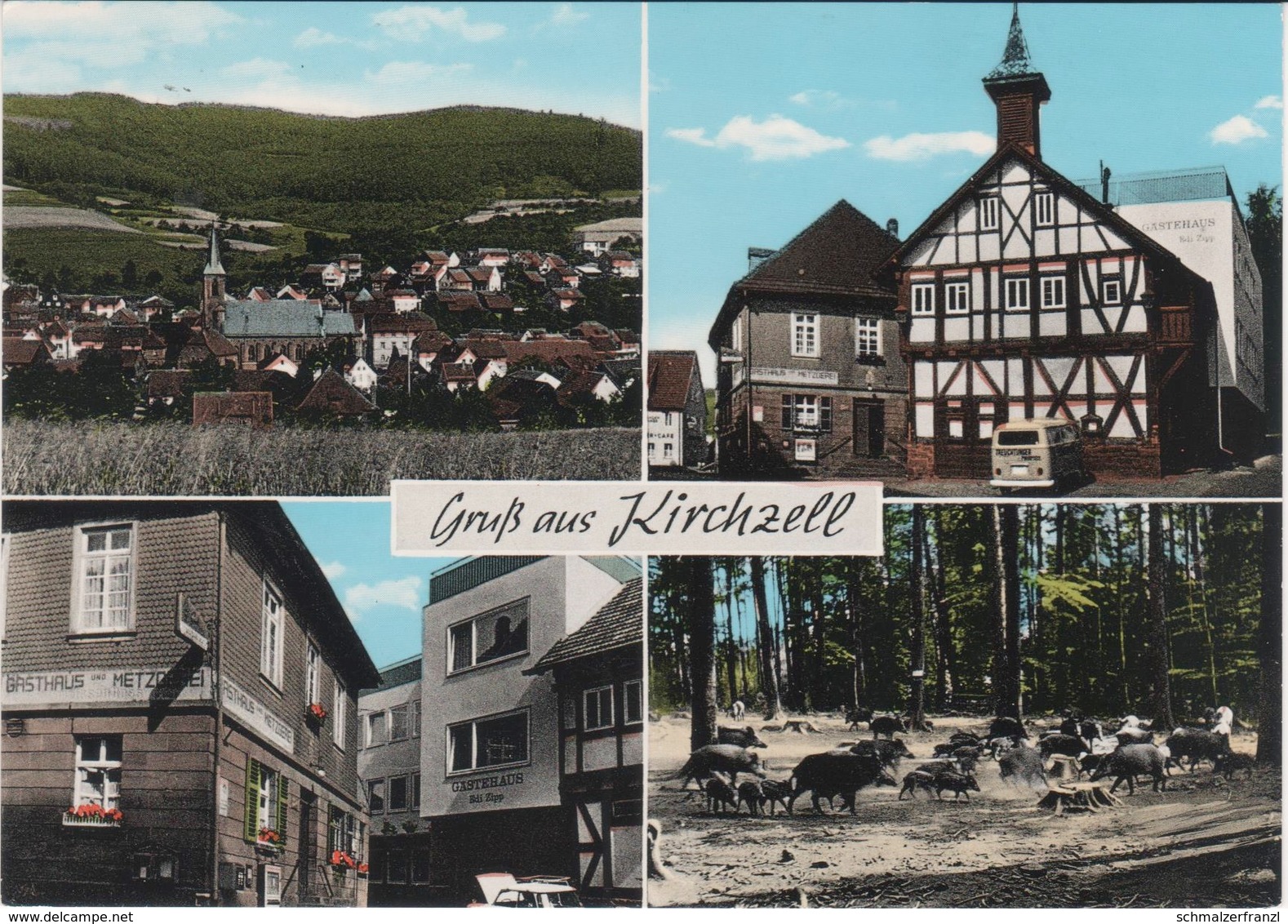 AK Kirchzell Gasthof Metzgerei Zum Weißen Roß A Amorbach Schneeberg Buch Ottorfszell Preunschen Watterbach Erbach Mudau - Amorbach