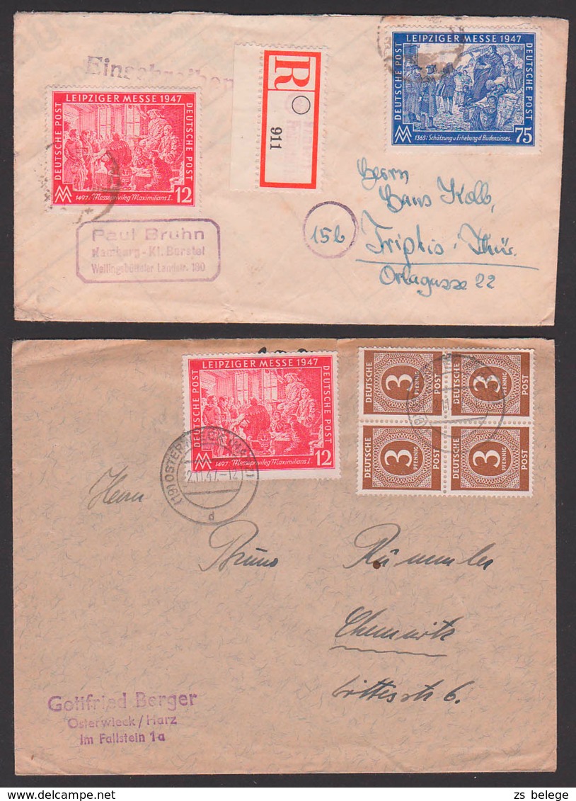 Maximilian I, Messeprivileg, Leipzig Leipziger Messe 1947, R-Brief Hamburg, Osterwieck Harz - Andere & Zonder Classificatie