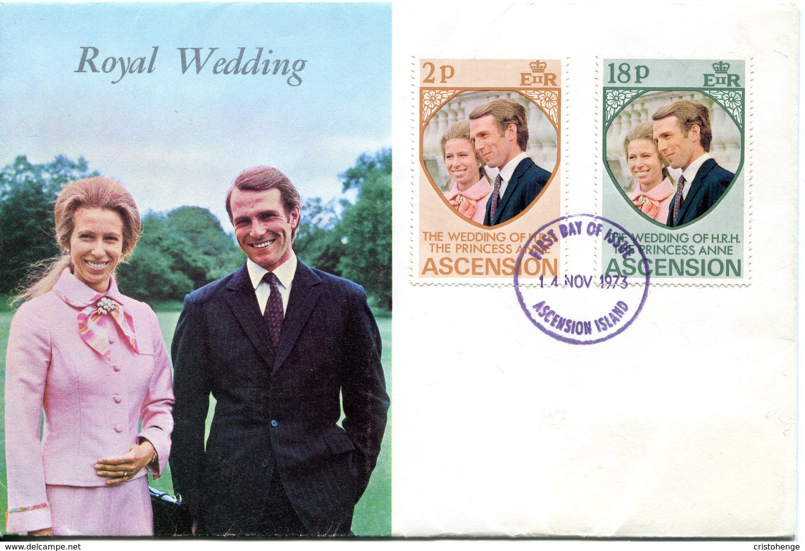 Ascension 1973 Royal Wedding FDC Cover - Ascension