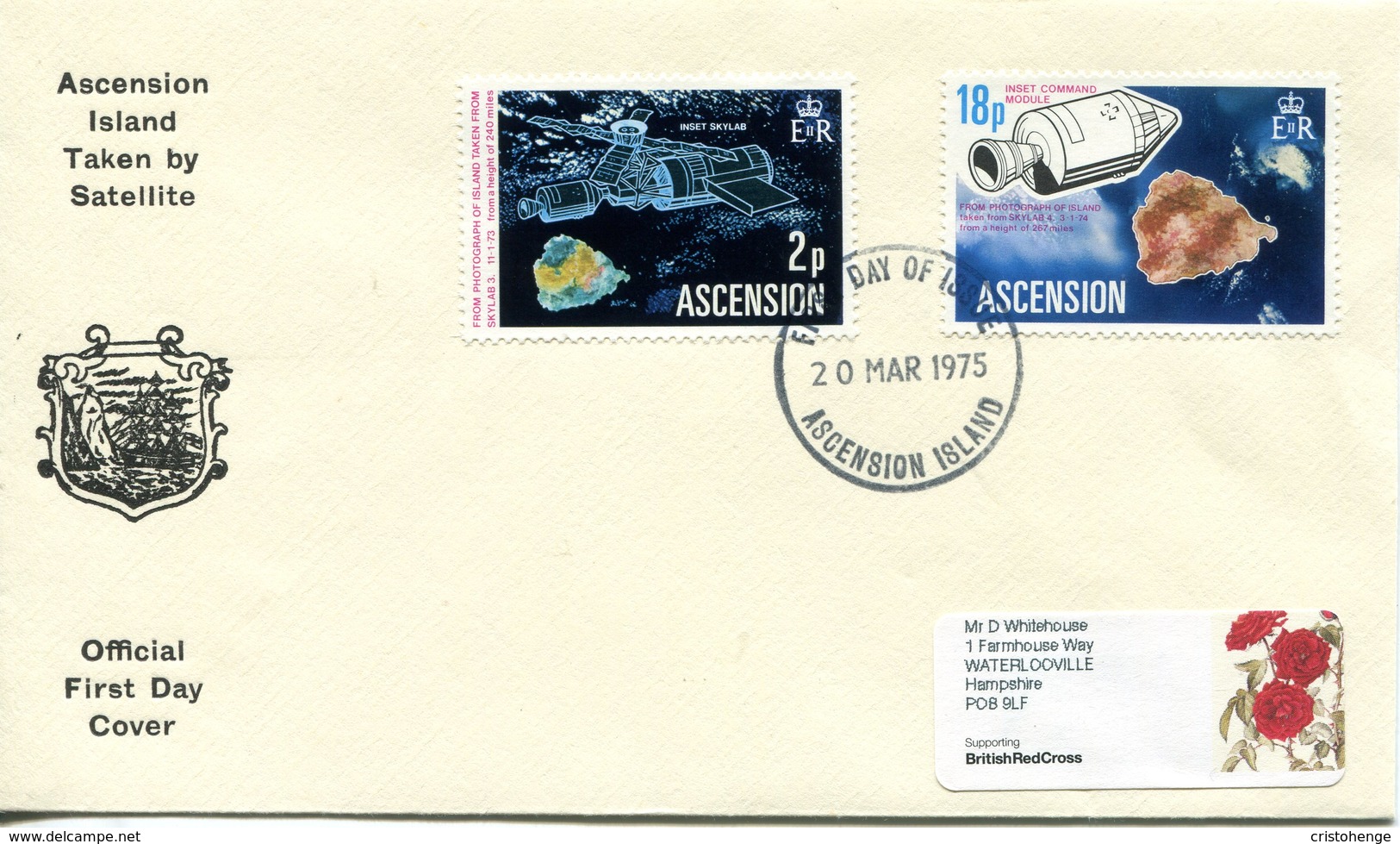 Ascension 1975 Space Satellites FDC Cover - Ascension