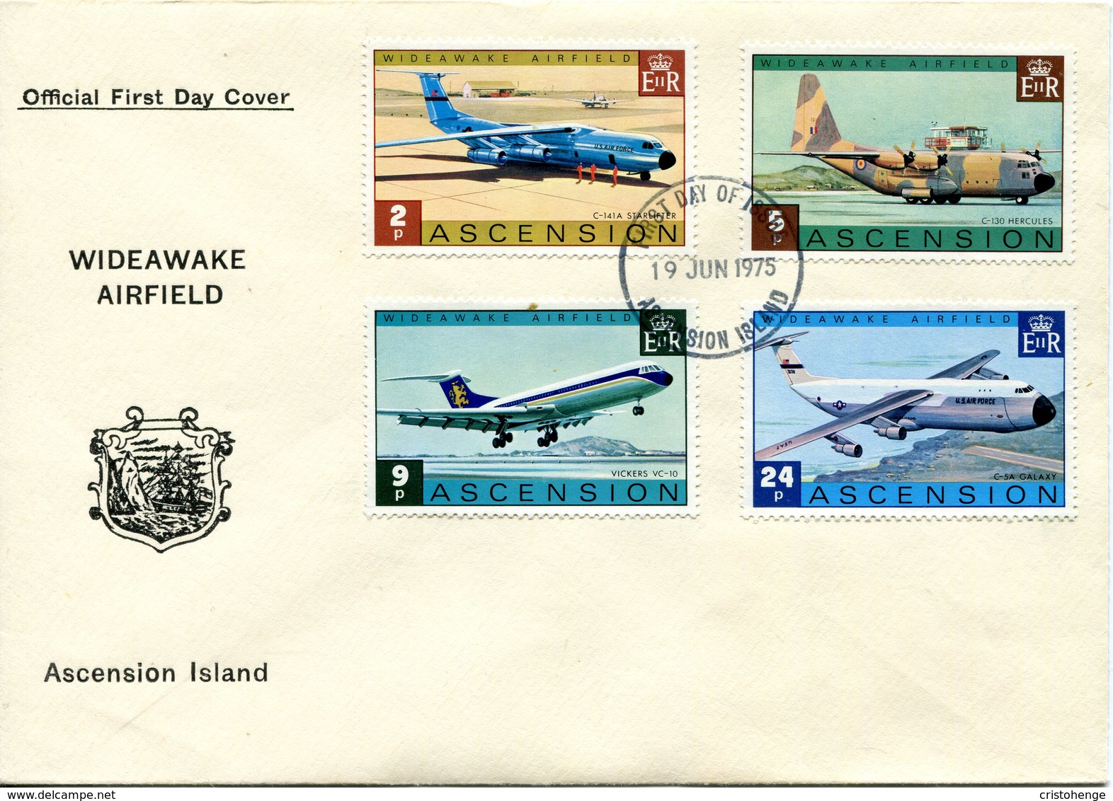 Ascension 1975 Wideawake Airfield FDC Cover - Ascension