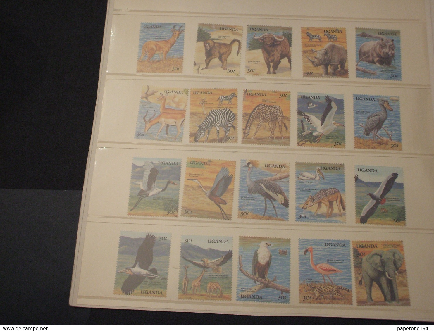 UGANDA -1989 FAUNA 20  VALORI - NUOVI(++) - Oeganda (1962-...)