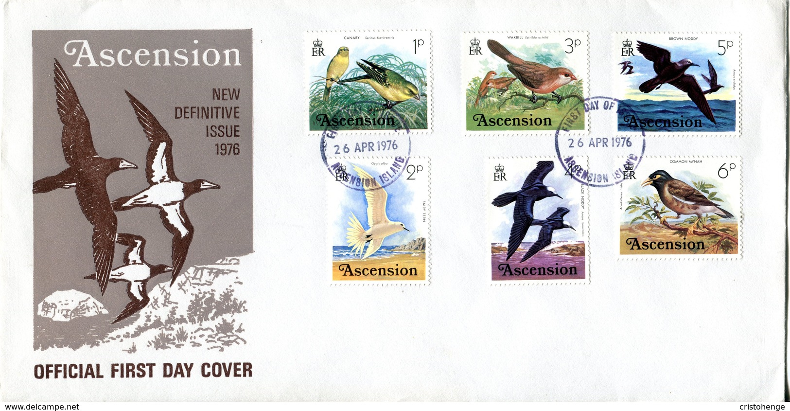 Ascension 1976 Birds FDC Cover Set Of 3 - Ascension