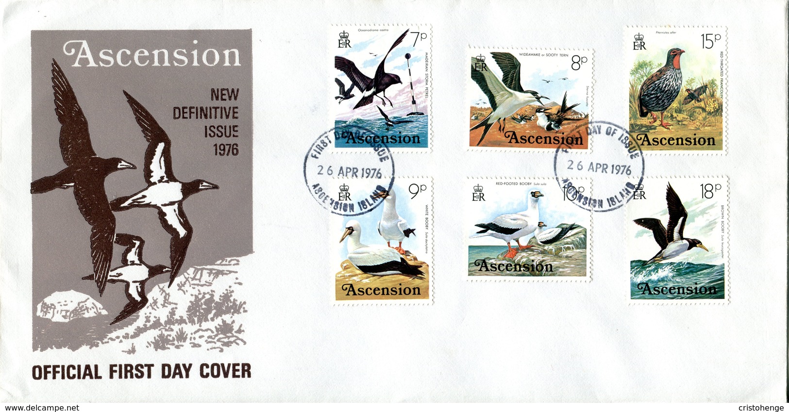 Ascension 1976 Birds FDC Cover Set Of 3 - Ascension