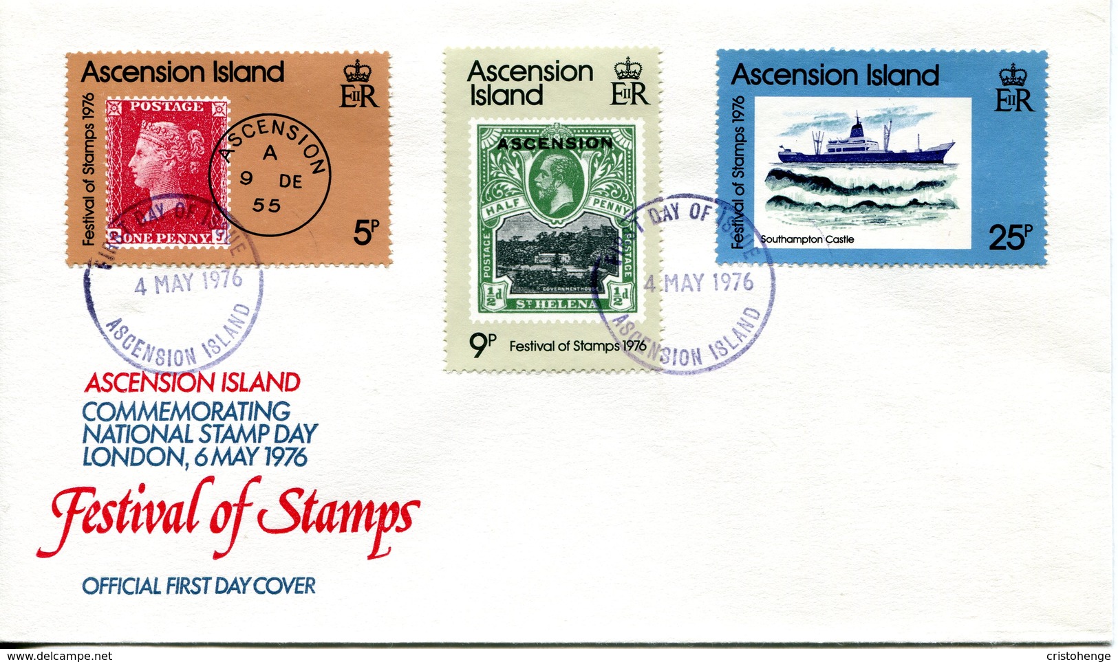 Ascension 1976 Festival Of Stamps, London FDC Cover - Ascension