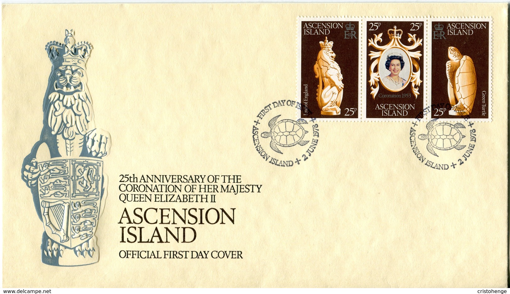 Ascension 1978 25th Anniversary Of Coronation FDC Cover - Ascension