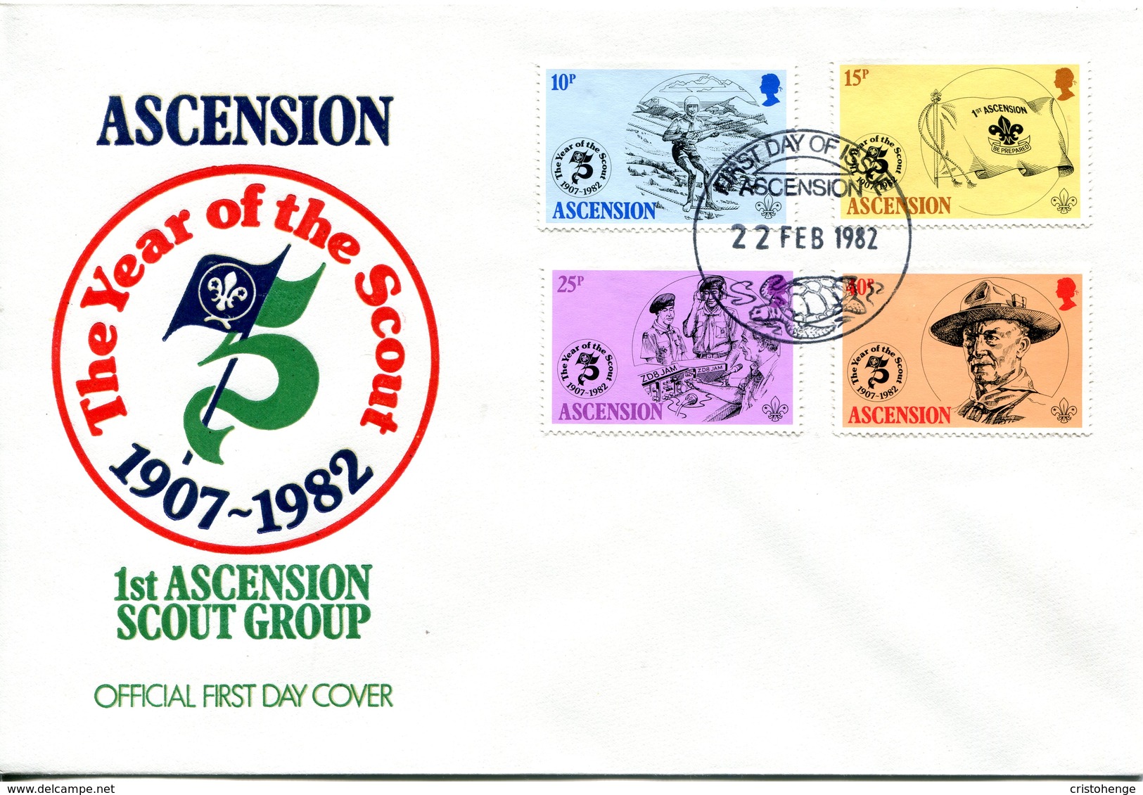 Ascension 1982 75th Anniversary Of Boy Scouts Movement FDC Cover - Ascension