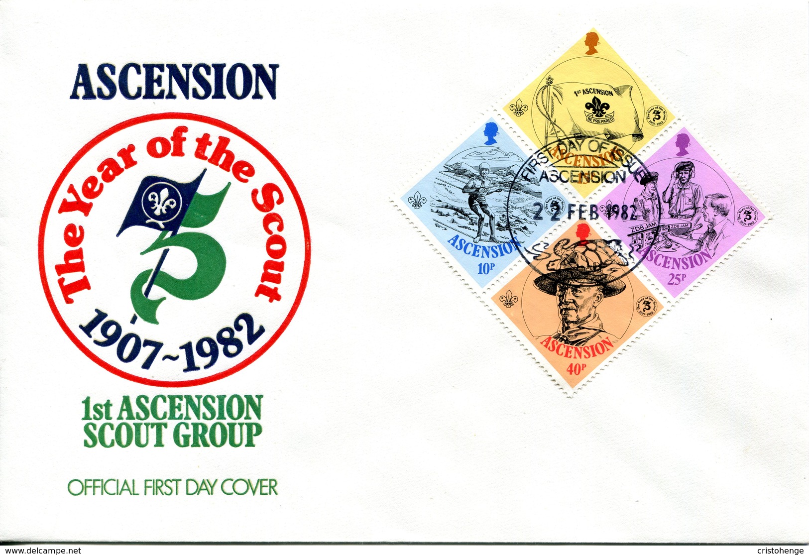 Ascension 1982 75th Anniversary Of Boy Scouts Movement MS Set FDC Cover - Ascension (Ile De L')