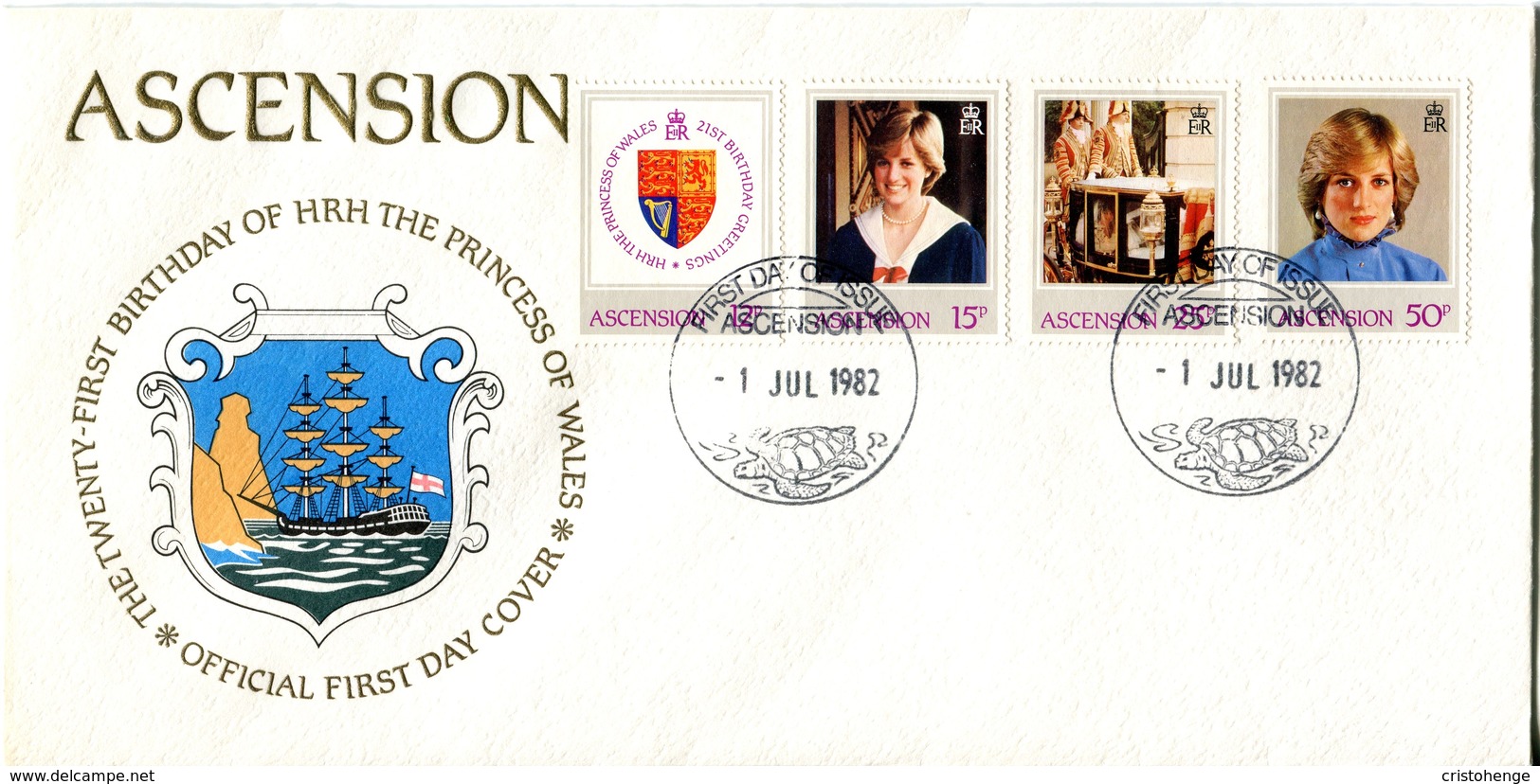 Ascension 1982 21st Birthday Of The Princess Of Wales FDC Cover - Ascension (Ile De L')