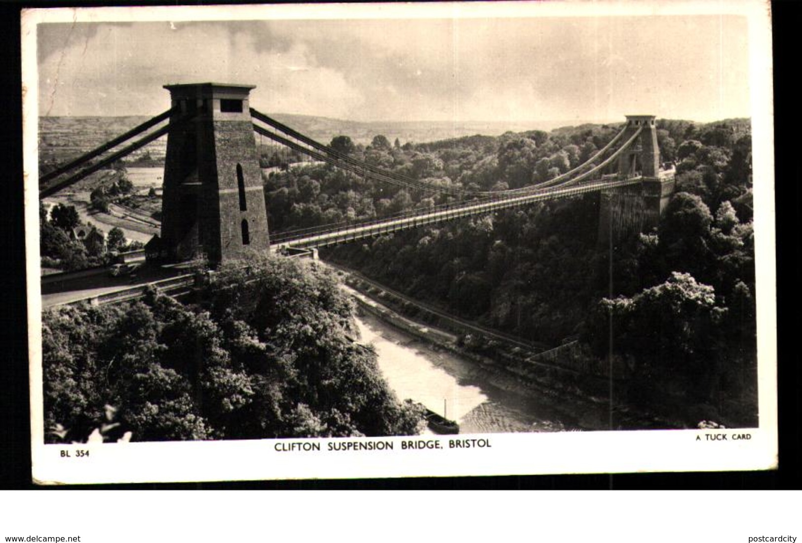 Bristol Clifton Suspension Bridge Tuck Real Photo BL 354 Posted 1954 - Bristol