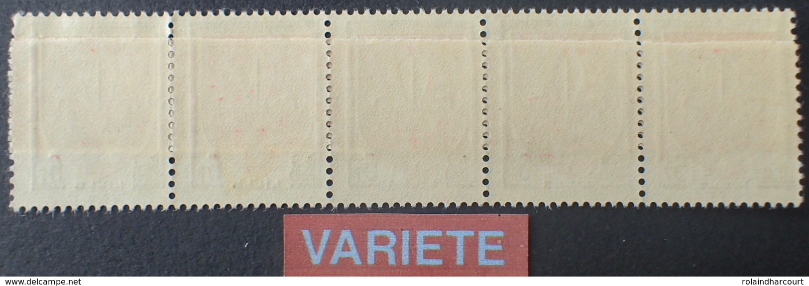 R1615/694 - 1958 - BLASON De LILLE - N°1186a (x5) TIMBRES NEUFS** - VARIETE ➤➤➤ Impression Sur Raccord - Cote : 550,00 € - Neufs