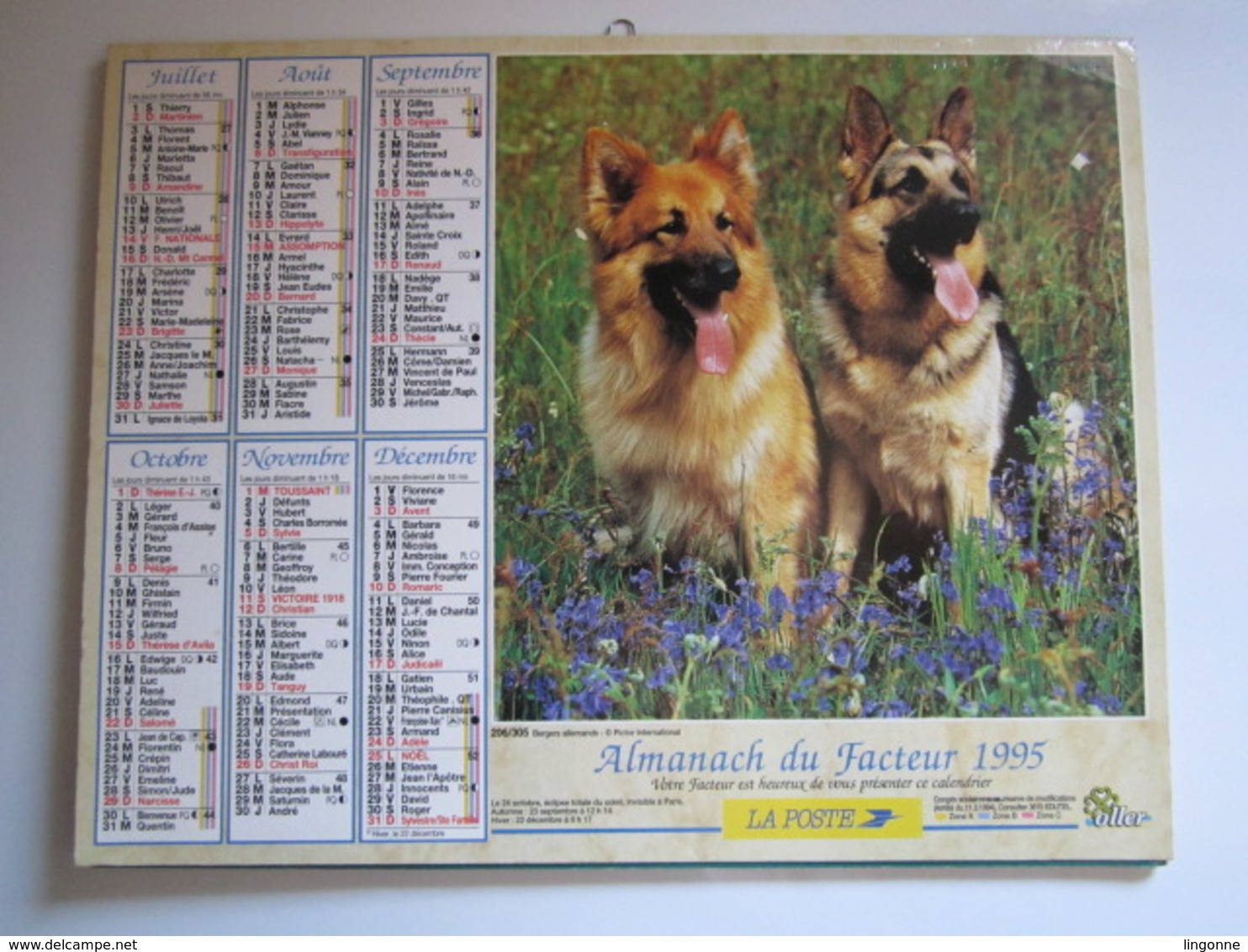 1995 ALMANACH DU FACTEUR Calendrier Des Postes HAUTE-MARNE 52 - Big : 1991-00