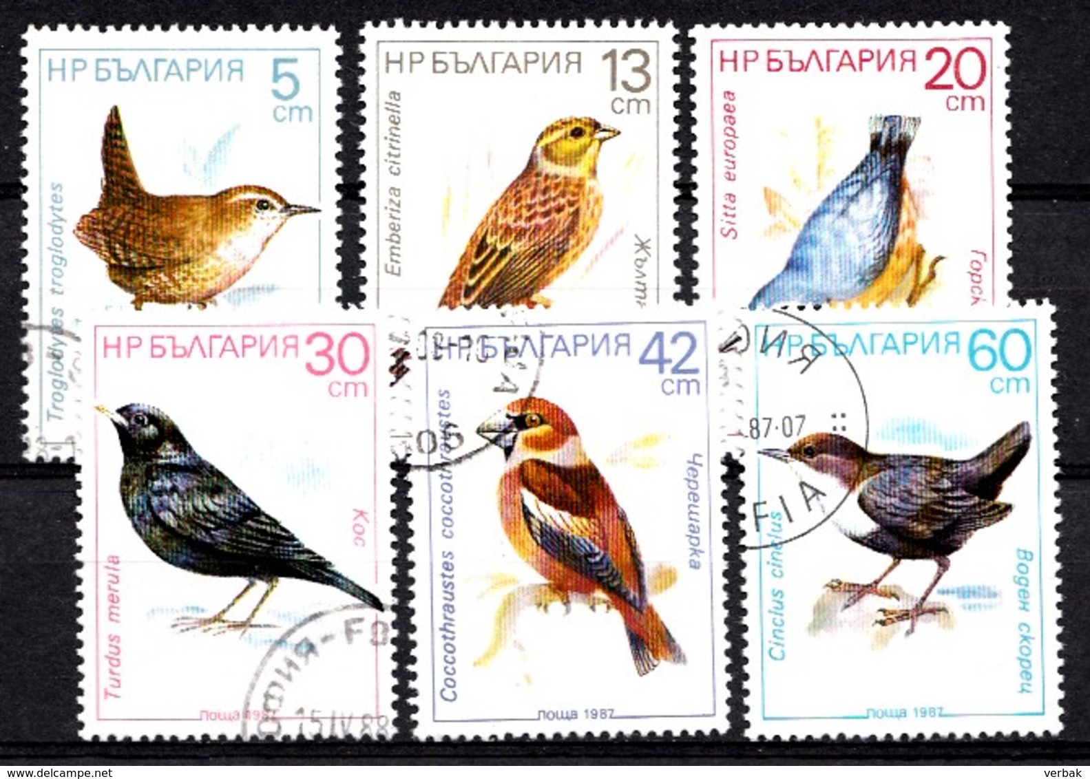 `Bulgarien 1987  Mi.nr: 3607-3612 Singvögel  Oblitérés / Used / Gestempeld - Zangvogels