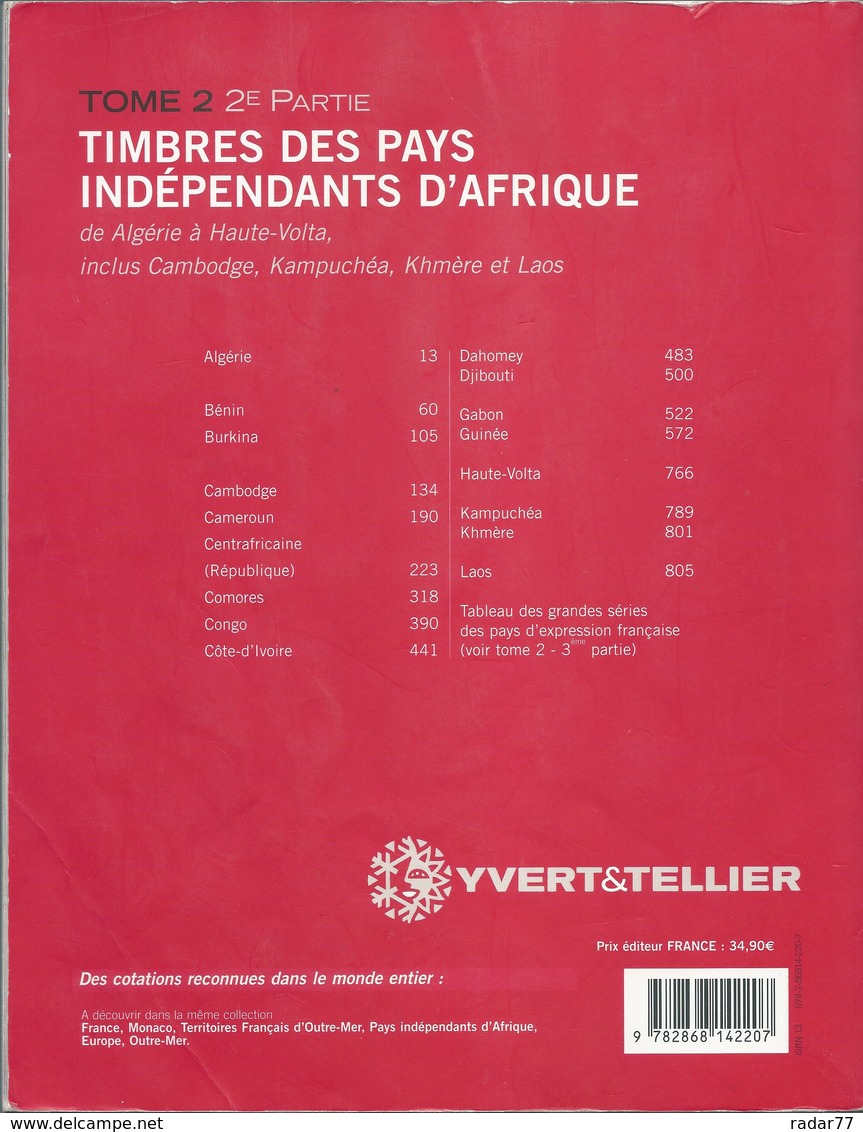 Catalogue Yvert & Tellier Tome 2 2013 - 2ème Partie - Timbres Des Pays Indépendants D'Afrique (Algérie à Haute-Volta) - Francia