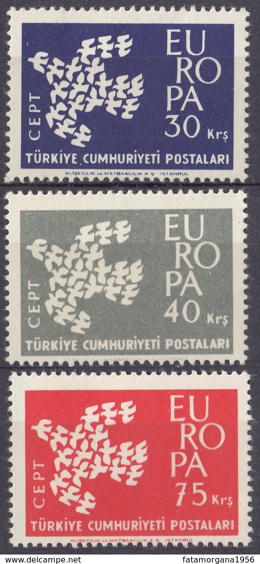 TURCHIA - 1961 - Serie Completa Di 3 Valori Nuovi MNH: Yvert 1599/1601, Europa. - Nuovi