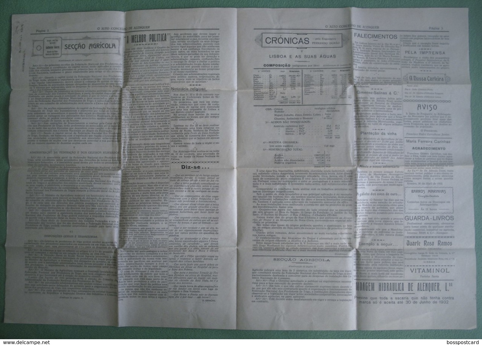 Alenquer - Jornal "O Alto Concelho" Nº 27 De 3 De Maio De 1932 - Imprensa - Filatelia - Algemene Informatie