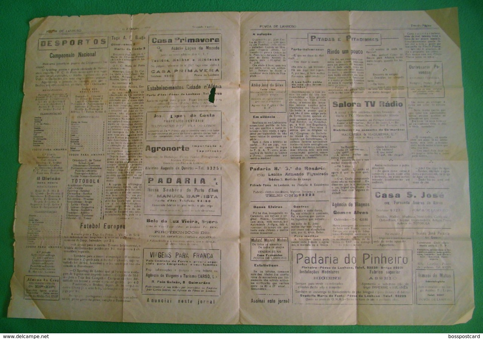 Póvoa De Lanhoso - Jornal "Póvoa De Lanhoso" Nº 1995 De 3 De Outubro De 1970 - Imprensa. Braga. - Allgemeine Literatur