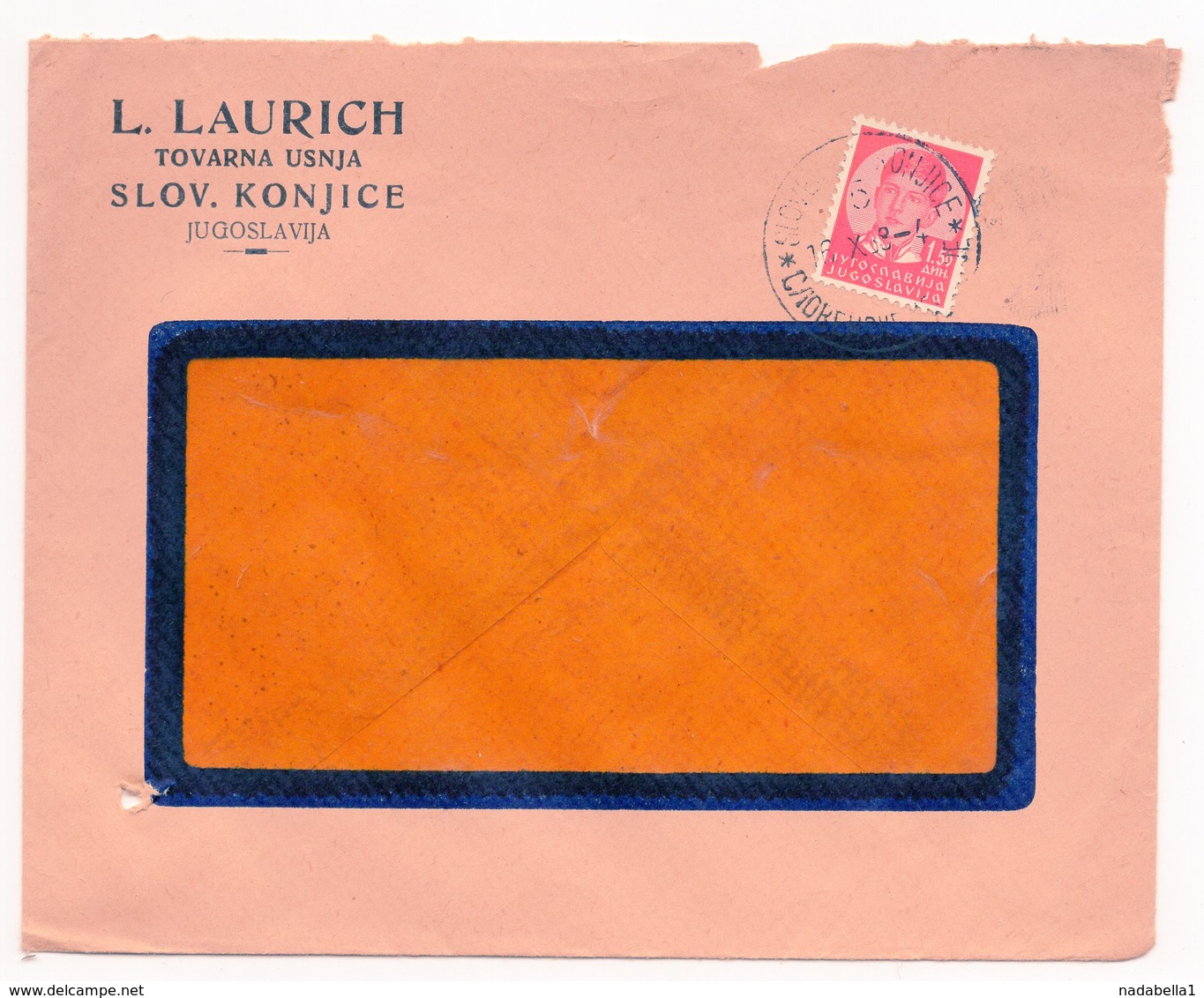 1938 YUGOSLAVIA, SLOVENIA, SLOV. KONJICE, L. LAURICH, COMPANY LETTERHEAD COVER - Covers & Documents