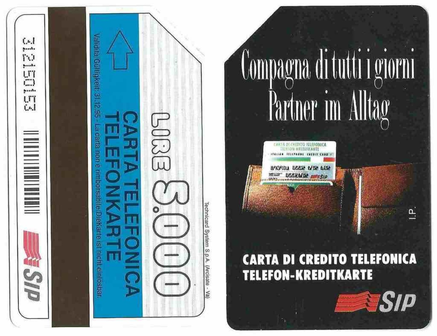 *G AA 29 C&C 1263 SCHEDA USATA COMPAGNA 31.12.95 5 TEP - Pubbliche Ordinarie