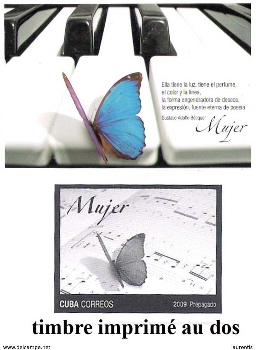 783  Butterflies - Music - Piano - Papillons - 2009 - Postal Sta. - Unused - Cb - 2.75 - Papillons