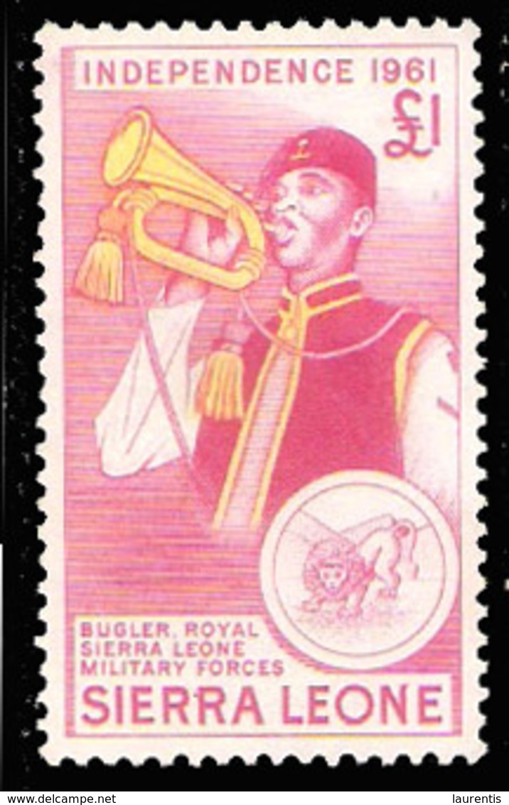 656  Bugle - Music - Sierra Leone Yv 206  - No Gum - 4,50  A20 - Musique