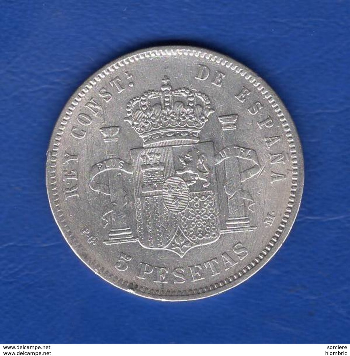 Espagne  5  Pesetas  1891 - Autres & Non Classés