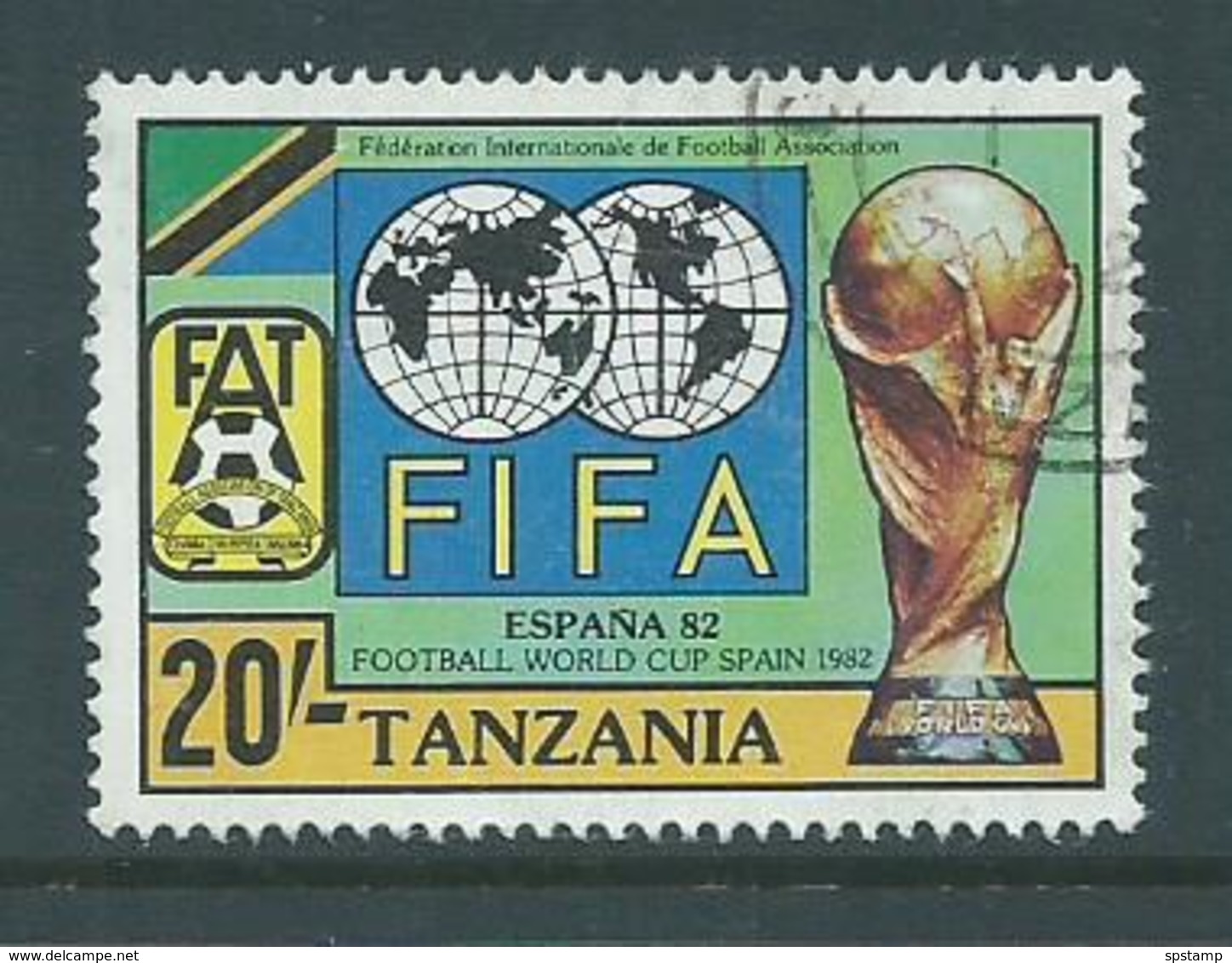 Tanzania 1982 FIFA Soccer World Cup Spain 20 Shillings FU - Tanzania (1964-...)