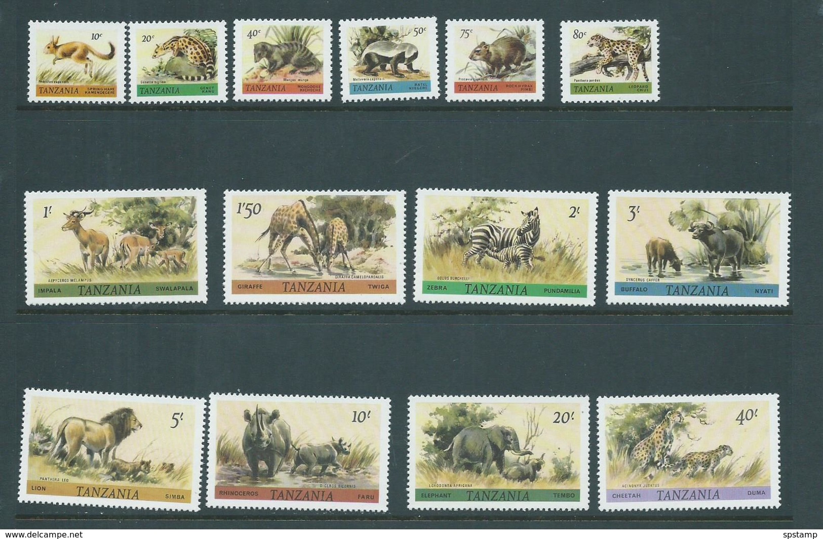 Tanzania 1980 Wildlife Definitive Set 14 MNH - Tanzania (1964-...)