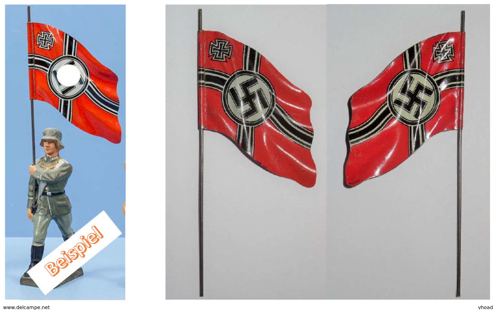 Militärspielzeug-Zubehör, 1 Reichskriegsflagge / 1 Flagge Mit Eisernem Kreuz - Sonstige & Ohne Zuordnung