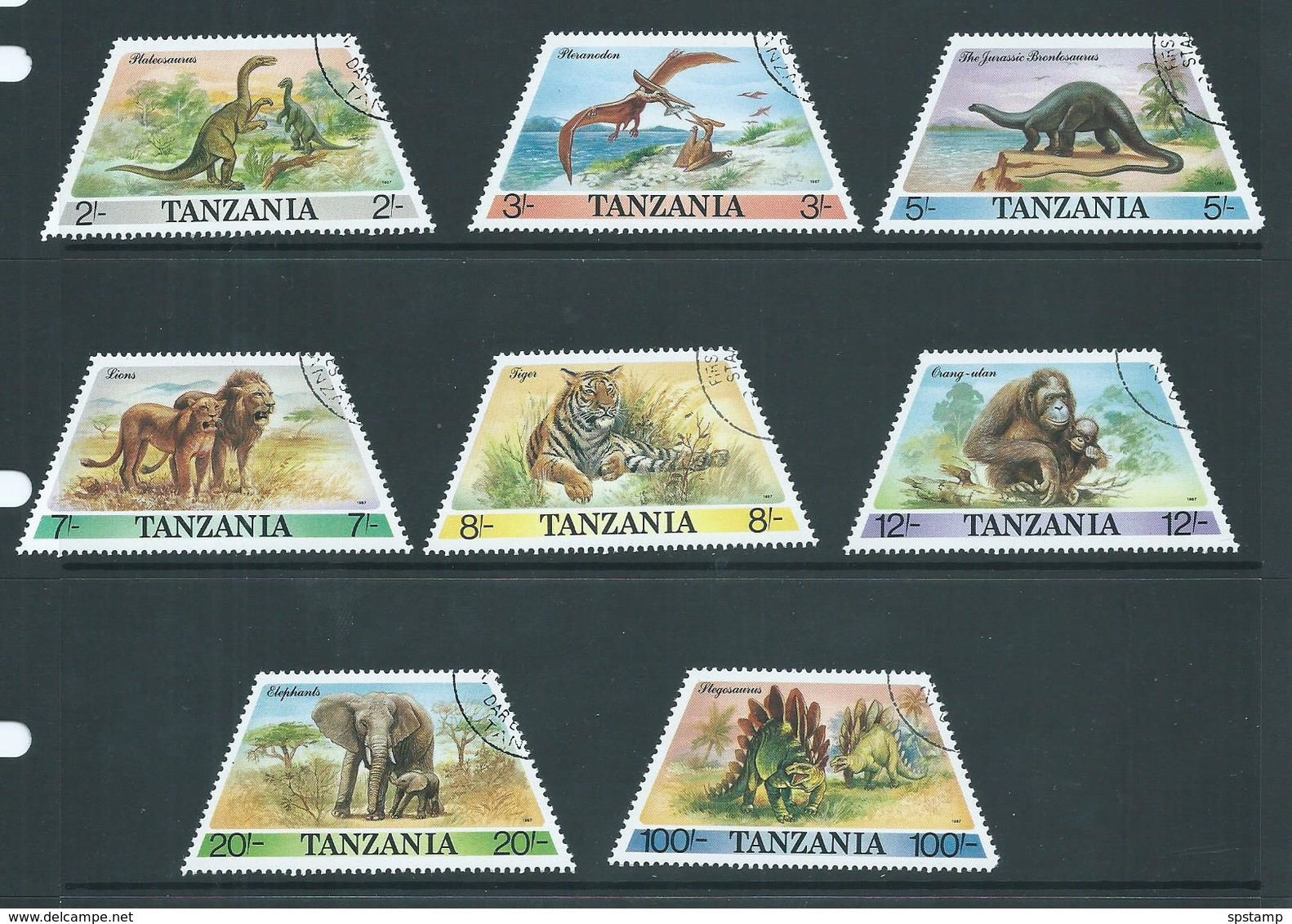 Tanzania 1988 Native & Prehistoric Animals Set Of 8 FU - Tanzania (1964-...)