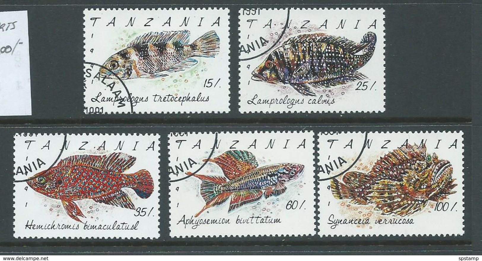 Tanzania 1991 Fish Part Set Of 5 FU - Tanzania (1964-...)