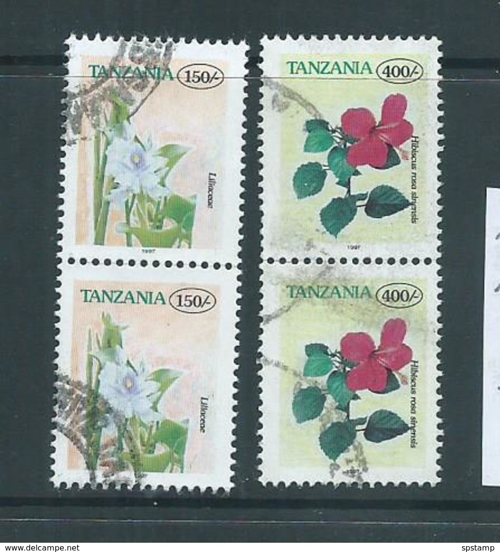 Tanzania 1997 150 & 400 Shilling Flower Definitive Pairs FU - Tanzania (1964-...)