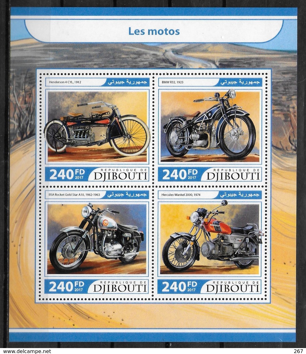 DJIBOUTI  Feuillet  N°  1512/15  * * ( Cote 20e ) Moto - Moto