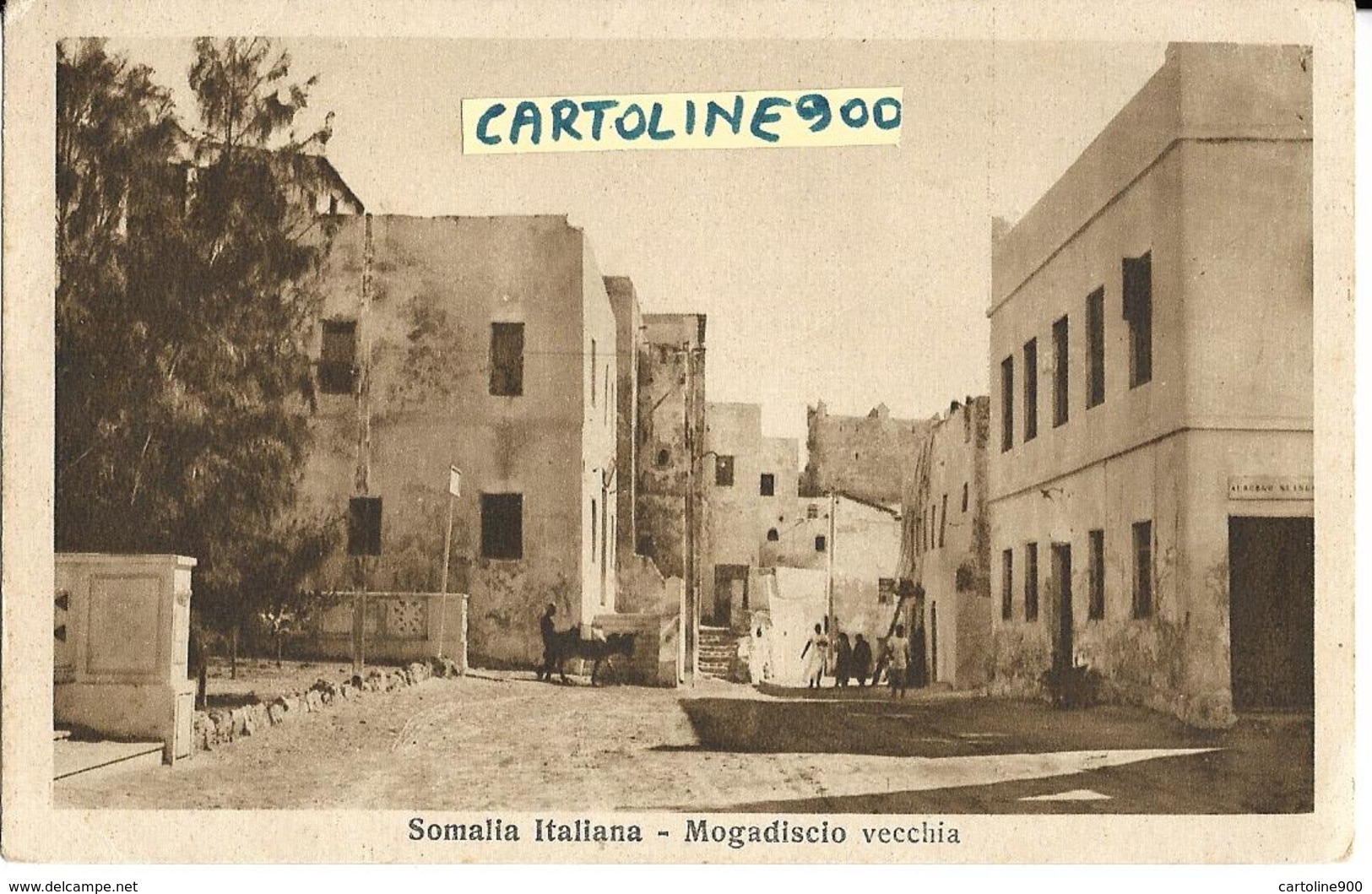 Colonie Italiane Colonia Somalia Italiana Mogadiscio Vecchia Animata Veduta Via Di Mogadiscio (f./piccolo) - Somalia