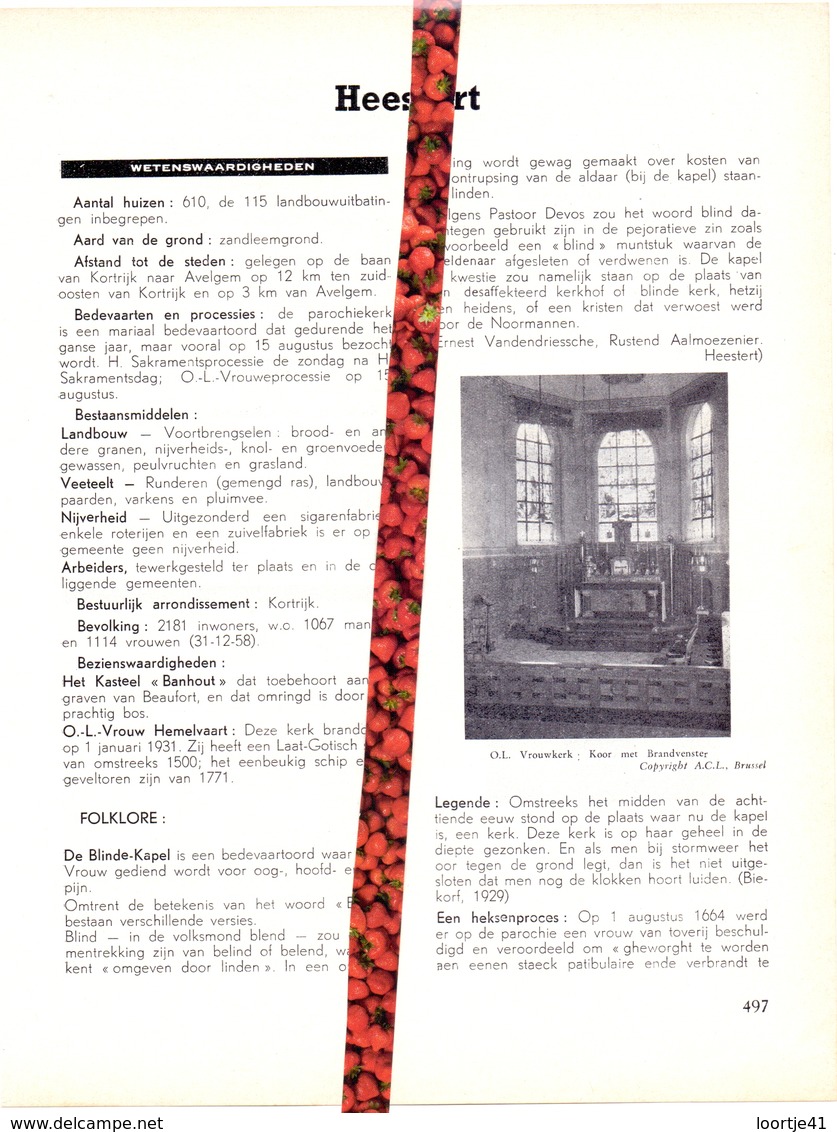 Gemeente Heestert - Org. Knipsel Uit Magazine 1958 - Geschiedenis - Folklore - Nijverheid - Handel + Landkaart - Non Classés