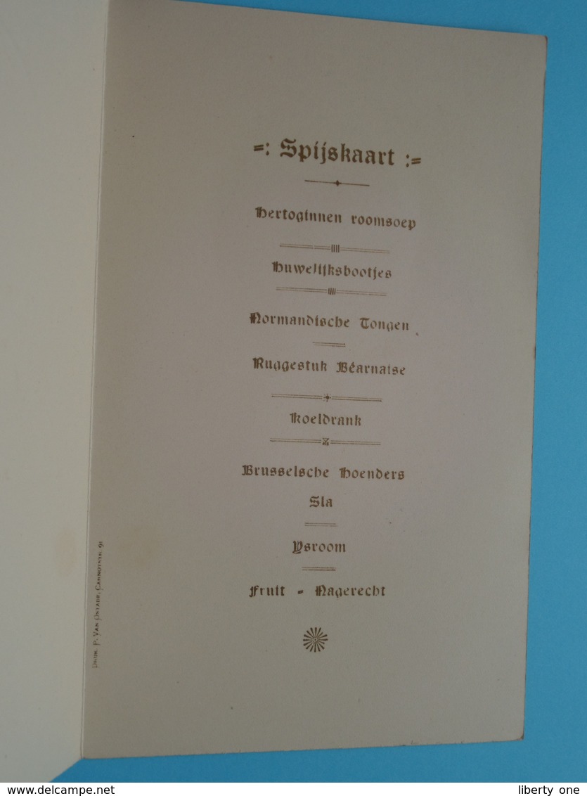 HUWELIJK Van Gabrielle CORDé & Robert HEYVAERT Op 11 August 1931 ( Voir / Zie Foto's Voor Detail ) Waumans ! - Menus