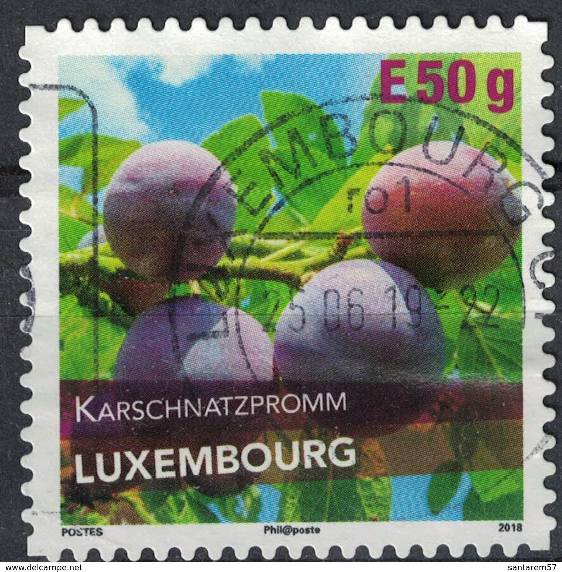 Luxembourg 2018 Oblitéré Rond Used Karschnatzpromm Variété De Prune SU - Gebraucht