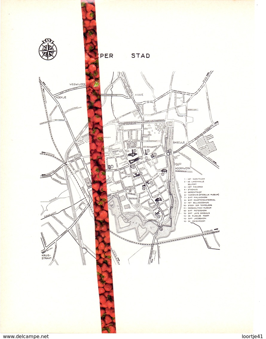 Stad Ieper - Org. Knipsel Uit Magazine 1958 - Geschiedenis - Folklore - Nijverheid - Handel + Landkaart - Non Classés