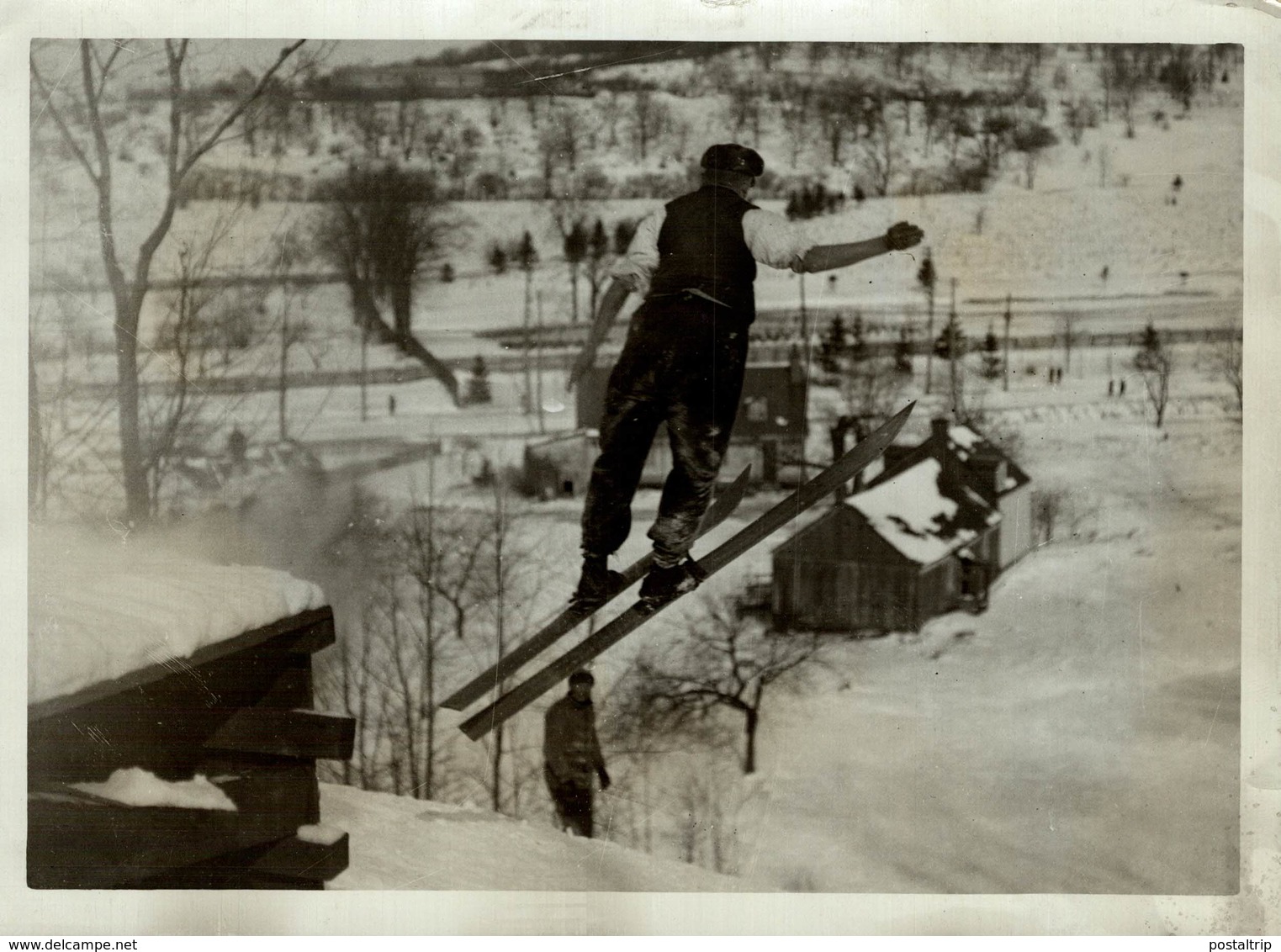 ESQUÍ SKIING  SKIFAHREN 21*16 CM Fonds Victor FORBIN 1864-1947 - Deportes